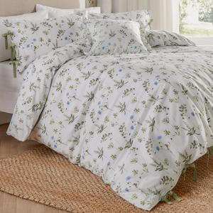 Wylder Meadow Floral White/Cornflower Duvet Cover Set